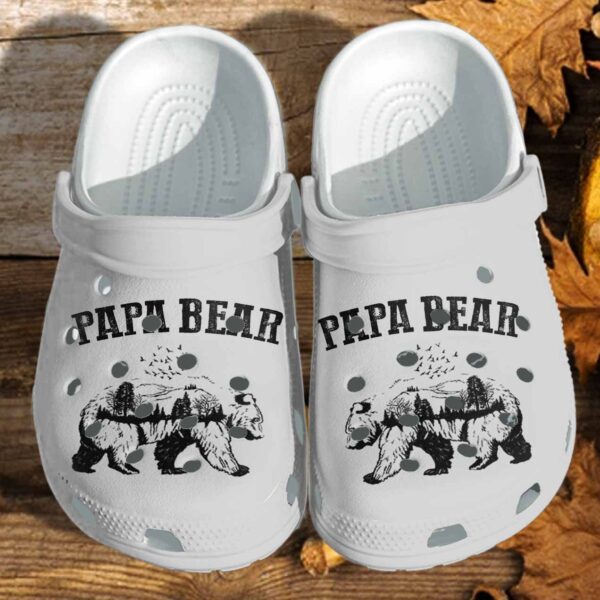 Papa Bear Shoes Crocs Clog For Fathers Day  Camping Dad Bear Shoes For Men Grandpa Gifts